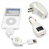 Apple iPod USB Travel Kit with Car Charger/ Travel Adapter/ Cable - White