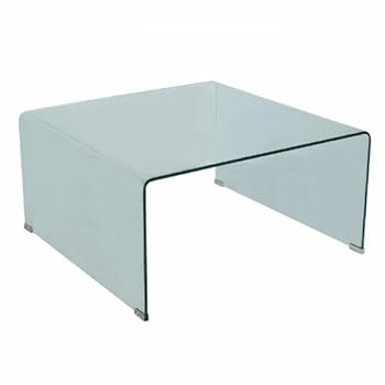 Table basse design carrée en verre transparent LIZE