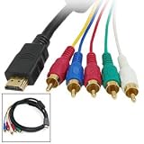 5 RCA RGB Audio Video AV Component Cable to HDMI Male