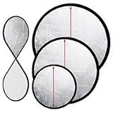 JTL 42 Round Foldable Portable Light Reflector, Silver & White
