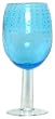 Hand Blown Glass with Aqua Blue Bubbles Goblet Glass 8.5"H Set of Four