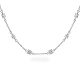 Eve's Addiction Dazzling Princess Cut CZs by the Yard Necklace