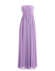 Strapless Empire   Waistline Chiffon Sheath Floor Length Bridesmaid Dress/Prom Dress 