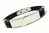 cored Herrenarmband aus Kautschuck mit Edelstahl-Element c7