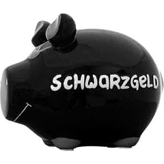 Sparschwein Schwarzgeld 12,5 x 9,7 cm schwarz