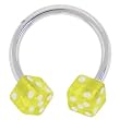 Yellow DICE Horseshoe EYEBROW Ring