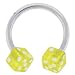 Yellow Dice Horseshoe Eyebrow Ring