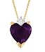 14KT Diamond and Amethyst Heart Pendant