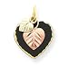 Genuine IceCarats Designer Jewelry Gift 10K Black Hills Gold Onyx Heart Pendant