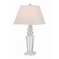 Table Lamp, Crystal Body W/White Fabric Shade, Type A 100W