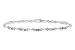1 1/2 Carat Tanzanite and 1/10 Carat Diamond 10K White Gold Bracelet