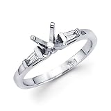  : 0.12ct Diamond 14k White Gold Engagement Semi Mount Ring (G-H Color, SI1 Clarity)