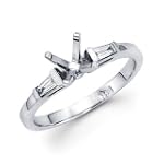 Size- 4.5 - 0.12ct Diamond 14k White Gold Engagement Semi Mount Ring (G-H Color, I1 Clarity)