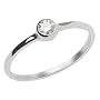 14k Choice of White or Yellow Gold Bezel Set Diamond Ring (1/8 cttw, H-I Color, I2-I3 Clarity), Size 7