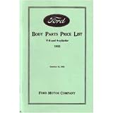 1932 FORD Parts Book List Guide Catalog Manual by Ford