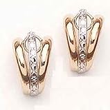 14kt White-Yellow Gold Earrings- E3015