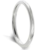 Quality 2mm Stainless Steel Comfort Fit High-polish Men's Ring, Size 11