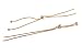 KONMAY 2pcs Adjustable Copper Base White Gold Box Necklace Chain, 18K Gold Plated and with Clear Cubic Zirconia Beads