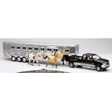 Ford F-350 Fifth Wheel w/ Horse Trailer Truck & 2 Horses