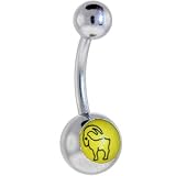 Zodiac Sign CAPRICORN SIGN Logo Belly Button Ring