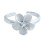 Hawaiian Jewelry Sterling Silver Blue CZ Flower Toe Ring