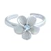 Hawaiian Jewelry Sterling Silver Blue CZ Flower Toe Ring