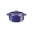 Innova Color Cast Porcelain Enameled Cast Iron 5-Quart Round Dutch Oven, Blue