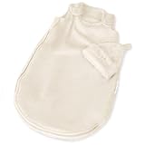 Kiddopotamus Beddiebye Luxe Zip Around Wearable Blanket & Sleep Cap Double Sided Velboa, Ivory