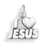 Cleversilver's Oxidized I Love Jesus Charm