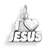 I Love Jesus Heart Charm Sterling Silver title=