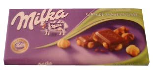 Milka Milk Chocolate-Whole Hazelnuts, 100g by parthenonfoods.com
