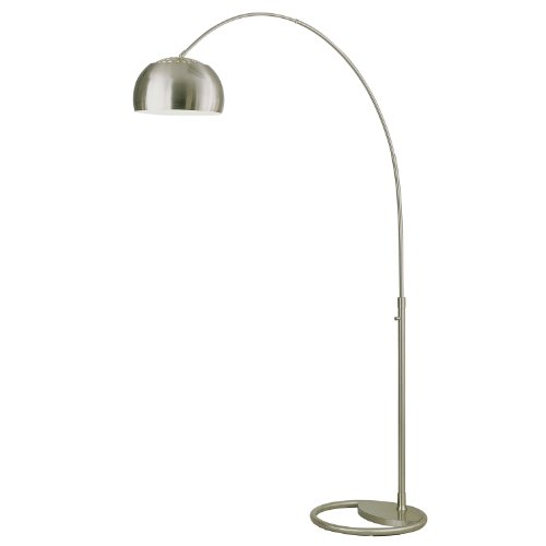 Nova Lighting 8364RX Cleo 1 Light Arc Lamp Brushed Nickel with Brushed Nickel Shade