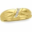 14K Yellow Gold Diamond Wedding Band Duo - Gent's Ring - 0.12 Ct.