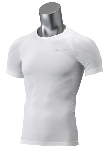 Odlo Herren Sportunterw&auml;sche Shirt Short Sleeve Crew Neck Evolution Light,White , (10000) , S, 181012
