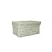 White Wicker Storage Basket with White Cotton Lining (Small)