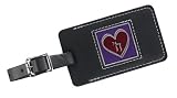 Red Chai Heart Leather Luggage Tag