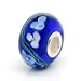 Pandora Chamilia trollbeads compatible sterling silver core Murano Glass Slide-on and Slide-off glass bead , 14 x 8mm. 5mm silver core design and fits most bracelets