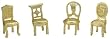 Placecard Holders Matte Gold Chairs (18 per order) Wedding Favors