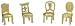 Placecard Holders Matte Gold Chairs (18 per order) Wedding Favors