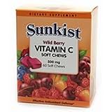 Sunkist Vitamin C 500mg Wild Berry Soft Chews - 60 ea