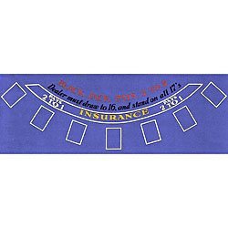 Blackjack Layout 36 x 72 inch Blue Felt - Casino Supplies > Blackjack Supplies