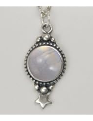 Sterling Silver Mystical Moon Features A Genuine Rainbow Moonstone ...Made in America
