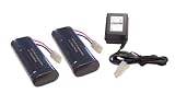 Hitech- 2 of RC Car Battery Packs (Ni-Cd, 7.2V, 1700mAh) & Charger