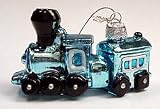 Kurt Adler Blue Train Glass Misfit Toy Christmas Ornament #RU0111