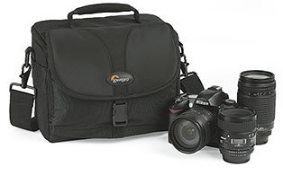 Lowepro Rezo 180 Shoulder Bag For Digital SLR & 3-4 Lenses for Canon 550D, 500D, 1000D, Nikon D3000, Samsung NX10, PL1, Panasonic G2, Sony Alpha A450 - Black