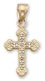 14kt Gold Religious Pendant with Diamonds - DS1071