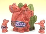 KOKOPELLI Southwestern kitchen COOKIE JAR canister and Salt & Pepper Shakers home decor