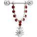 Light Siam Red Gem Ladybug Nipple Ring