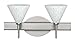 Besa Lighting 2SW-512119-LED Kani - 14.63" 10W 2 LED Bath Vanity, Carrera Glass