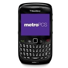 Metro Pcs BLACK Blackberry Curve 8530 Talk Text Camera etc..